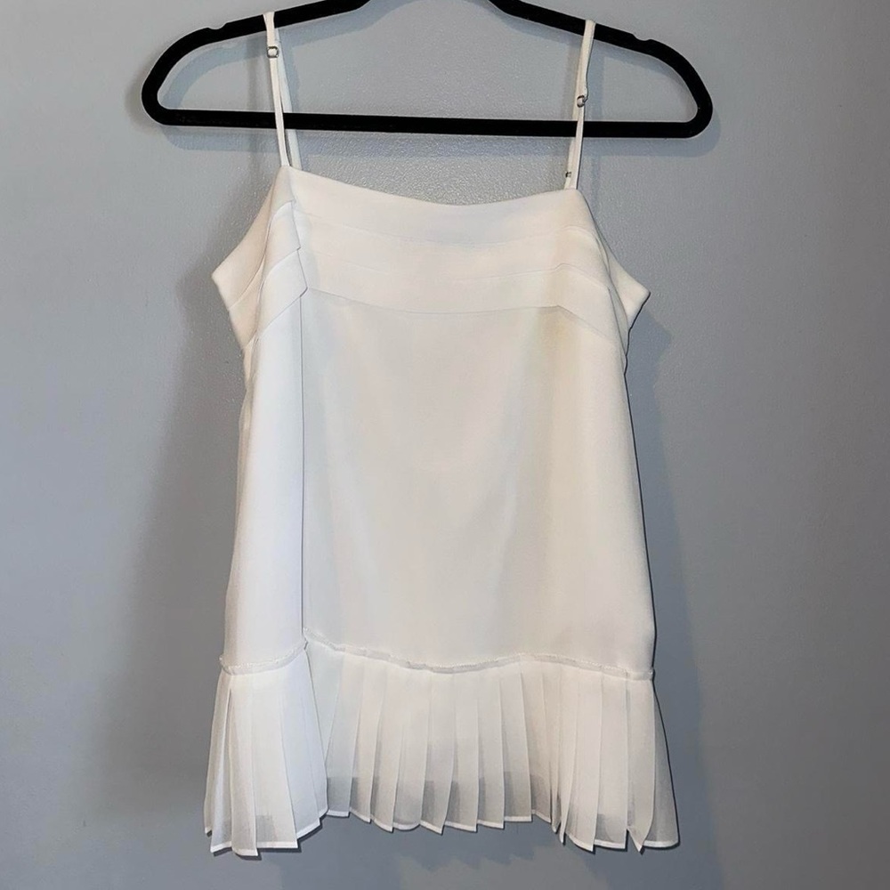 Spaghetti strap ruffled tank top